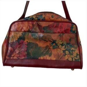 Patricia Nash Multi Oxblood Leather Shoulder Bag